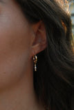 Pearl Drip Gold Huggies Earrings