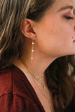 Pearl Cascade Gold Ear Threaders