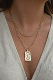The World Tarot Card Gold Necklace