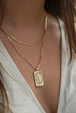 The World Tarot Card Gold Necklace