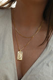 The World Tarot Card Gold Necklace