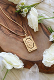 The World Tarot Card Gold Necklace