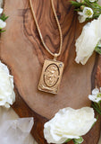 The World Tarot Card Gold Necklace