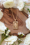 The World Tarot Card Gold Necklace